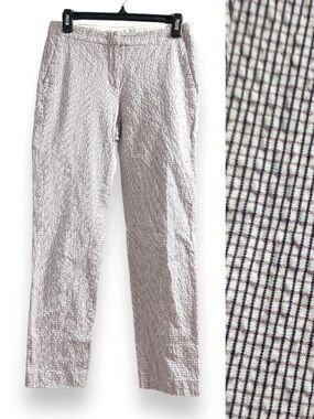 QL2 Quelledue White Check Slim Pants Women’s Size Small Italy Preppy Spring Euro